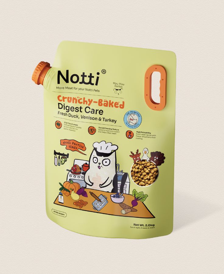 Notti Cat Slow-Baked Fresh Duck, Venison & Turkey Digest Care